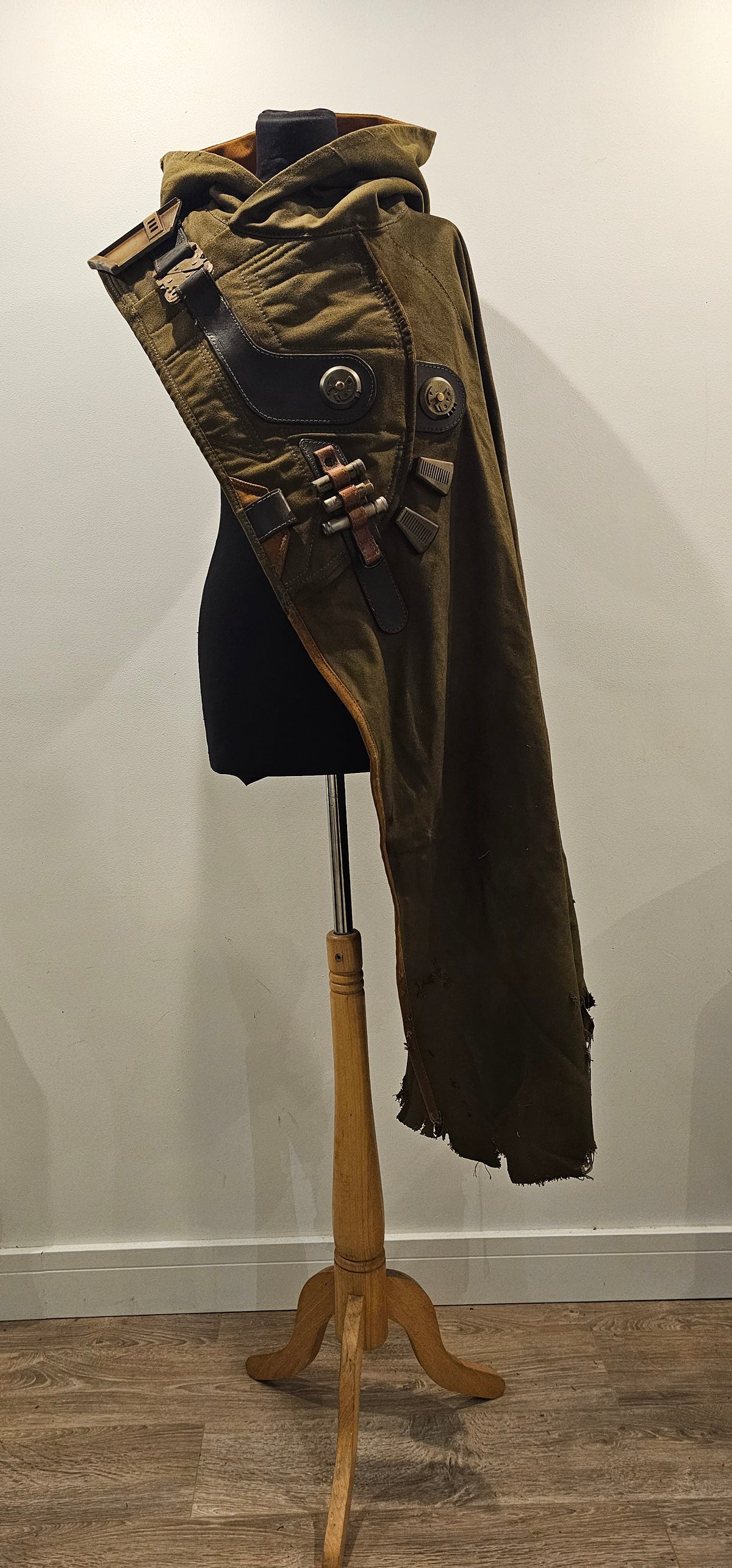 Custom asymmetric hooded cloak